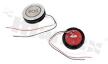 Push button switch; monostable; 35mm; cable; stainless steel; SOS ring red illumination; IP67.