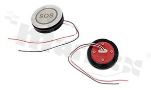 Push button switch; monostable; 35mm; cable; stainless steel; SOS ring red illumination; IP67.