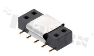 Female header; pitch 2.54mm; double row 2x5 contacts; SMD; straight; top and bottom entry, height 3,65mm