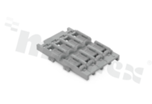 Adapter; mounting; 4-track; for through-hole installation connector with lever; with snap-on foot; gray