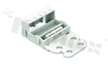 Adapter; do złączek 5-torowych 4mm2; ze stopką zatrzaskową; biały