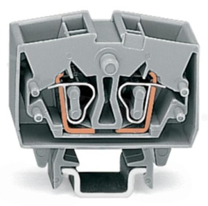 Złączka na szynę Din Mini; TS15; 4 zaciskowa; na przewód 0,08-2,5mm2(28-12 AWG); styk sprężynowy Cage-clamp; szary; 800V/24A