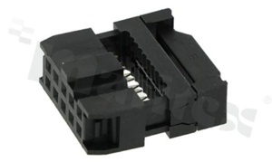 Złącze kablowe; w rastrze 2.54mm; 10-stykowe; żeńskie; do przewodu wstążkowego AWG#26-#28; 3-częściowe