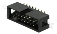 Full shrouded header for PCB; pitch 2.54mm; 16-contacts; SMD; male; top entry