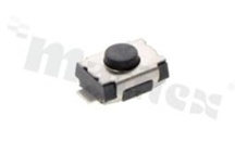 Przełącznik Tact Switch; SMD; wymiary korpusu 3x4; h=2.0mm; pionowy; o sile nacisku 250gf; przycisk okrągły
