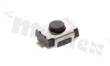 Przełącznik Tact Switch; SMD; wymiary korpusu 3x4; h=2.0mm; pionowy; o sile nacisku 250gf; przycisk okrągły