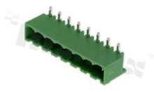 Pluggable terminal block; pitch 5.00mm; 8-ways; male; R/A pin header; closed type; UL 300V/8A; TUV:250V/7A