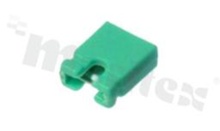 Zworka krótka; wysokośc 6.0mm; w rastrze 2.54mm; typu "open"; zielona