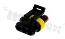 Złącze Superseal; żeńskie; 3-pin; montaż na kablu; obudowa złącza wraz z uszczelka