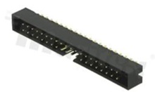 Full shrouded header for PCB; pitch 2.00mm; 40-contacts; THT; male; top entry