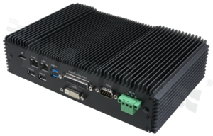 Bezwentylatorowy komputer przemysłowy; Celeron 3955U/ Core i3/i5/i7; RAM: do 16GB; 2xCOM; 4xUSB; 2xLAN; GPIO; 2xSIM; SMBus; Audio; SATA; mPCIe; M.2 Key B; TPM 2.0; temp. pracy: -20+60C; 9-32VDC