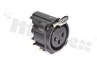 Connector: XLR; socket; female; 6A; 133V; PIN: 3; angled 90st.; THT