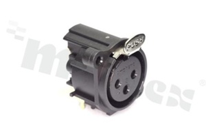 Connector: XLR; socket; female; 6A; 133V; PIN: 3; angled 90st.; THT