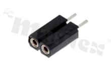 Pin Header; pitch 2.54mm; 1x2 pins; assembly: THT; female; straight; single row