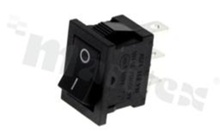 Miniaturowy przełącznik typu Rocker; jednobiegowy; 2-pozycyjny; 19x12.8mm; konektory SPST; przycisk czarny; 6A/250V