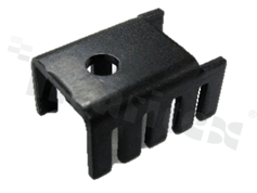 Radiator; prasowany; TO-220; 19.05x13.2x9.5mm; czarny; anodowane aluminium AL5052; RoHS.