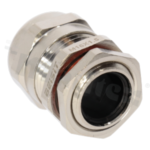 Cable gland M16; Nickel-plated brass; M16x1.5 5-10mm; Flat-O-ring; with lock nut; EX