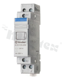 Relay installation; monostable; contacts NC x2; coil voltage 24V DC; rated current 20A; protection level IP20; operating temperature -40÷40°C; DIN-Rail