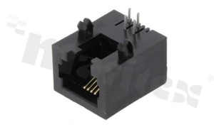 Gniazdo RJ11; 4-stykowe; montaż: THT; kątowe; gabaryt 6; grubość pokrycia 6u" Au