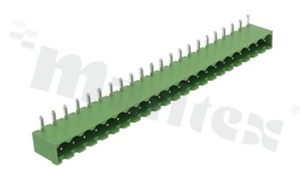 Pluggable terminal block; pitch 5.08mm; 22-ways; male; r/a pin header; closed type; UL 300V/15A, TUV 320V/20A