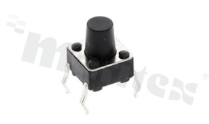 Tact Switch; THT; dimensions 6.0x6.0; h=7.5mm; vertical; operating force 160gf; button: round