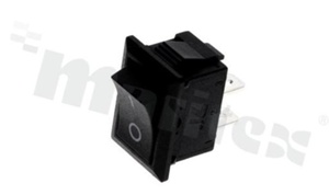 Minature Rocker Switch; 1-pole; 2 positions; 21x15mm; pin terminals; black button; 6A/250V