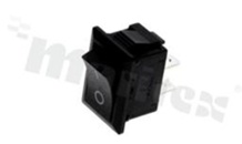 Miniaturowy przełącznik typu Rocker; jednobiegowy; 3-pozycyjny; 19.2x13mm; konektory SPDT; przycisk czarny; 6A/250V