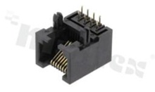Socket RJ45; 8-contacts; THT; side entry; size 8; gold flash contact plating