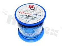 Przewód pojedynczy LGY/H05V-K; z wielodrutową miedzianą żyłą; niebieski; przekrój 1.00mm2; AWG 17; 500V; -40+105 st.C; 10m.