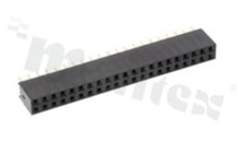 Listwa stykowa do PCB; w rastrze 2.54mm; 2x21 styków; montaż: THT; żeńska; prosta; dwurzędowe 