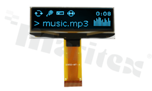 Wyświetlacz LGM OLED; LCD graficzny; 2.23"; 128x32 pikseli; kolor świecenia niebieski; FPC do złącza ZIF; 24 piny