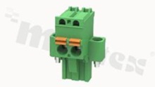 Pluggable terminal block; 5.08mm pitch; 2-ways; female; for wire 2.50mm2 (26-12AWG); R/A; with fixing screw; p.bronze contacts; spring clamp; brass cage; UL 300/10A TUV 320/20A