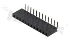 Listwa stykowa do PCB; w rastrze 2.54mm; 1x12 styków; montaż: THT; żeńska; kątowa; jednorzędowe