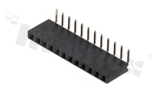 Pin Header; pitch 2.54mm; 1x12 pins; assembly: THT; female; angled; single row