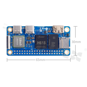 Orange Pi Zero 2W; RAM 1GB; Allwinner H618; Wi-Fi 5; Bluetooth 5.0; 2x USB-C; 1x mini-HDMI; slot MicroSD;
