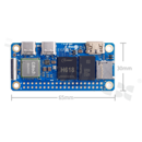 Orange Pi Zero 2W; RAM 1GB; Allwinner H618; Wi-Fi 5; Bluetooth 5.0; 2x USB-C; 1x mini-HDMI; slot MicroSD;