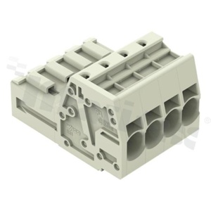 Listwa zaciskowa; wtyk; raster 7.62mm; 4-torowa; męskie; na przewód 0.5-10mm2 (20-8AWG); możliwość kodowania; bez zaczepu ryglującego; kierunek wtykania równoległy do osi przewodów; 600V/42A