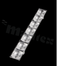 Soczewka do diod LED mid power; kąt rozsyłu: ok. 60 stopni FWHM; ilość diod: 7; wymiary: 280x36mm; wysokość: 13.4 mm; rodzaj materiału: PMMA; kolor: clear