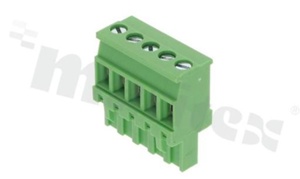 Pluggable terminal block; 5.08mm pitch; 4-ways; female; for wire 2.50mm2(28-12AWG); wire insertion direction 90° to plug-in direction; p.bronze contacts; brass cage; UL 300V/16A