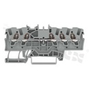 Installation terminal block; 1-level; through; 4-contacts for wire 0.25-2.5mm2 (22-14AWG); spring-loaded; grey; for DIN rail; 600V/15A