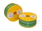 Przewód pojedynczy LGY/H05V-K; z wielodrutową miedzianą żyłą; zielony/biały; przekrój 2.50mm2; AWG 14; 500V; -40+105 st.C; 50m.