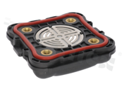 Vent valve; membrane type; M5x0.8; IP67; black; 8.8l/min at 10kPa; 20-40kPa; -40+125 deg.C; silicone gasket