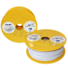 Przewód pojedynczy LGY/H05V-K; z wielodrutową miedzianą żyłą; biały/fioletowy; przekrój 0.75mm2; AWG 18; 500V; -40+105 st.C; 100m.