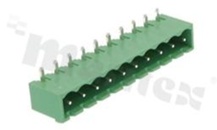 Pluggable terminal block; pitch 5.00mm; 10-ways; male; R/A pin header; closed type; UL 300V/16A; TUV:300V/20A