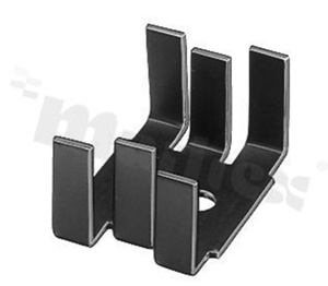 Heatsink; moulded TO-126; TO-220; TOP-3; 18x25.4x12.7mm; black; anodized aluminium Al 99.5; RoHS.