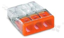Installation quick-connector; 3-track; spring clamp; cable cross-section 0.5-2.5mm2; 24A/450V