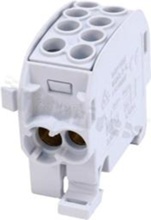 Złączka na szyne DIN; blok rozdzielczy odgałęźny;szary; jednobiegunowy; 35mm2; Al/Cu;1000V AC/DC ;202A
