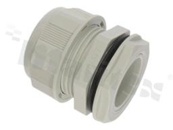 Cabe gland M32; nylon; M32x1.5 18-25mm; flat O-ring; with lock nut; grey