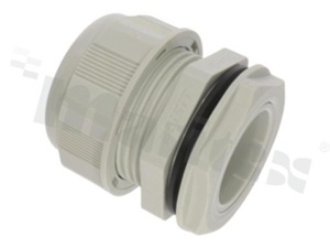 Cabe gland M32; nylon; M32x1.5 18-25mm; flat O-ring; with lock nut; grey