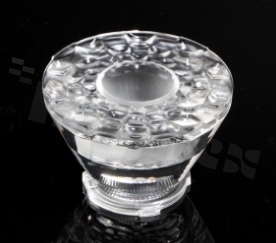 Lens for LED COB; angle: Oval 12 x 46 degrees FWHM; Number of LEDs: 1; Dimensions: round 53mm; Height: 33.2mm; meterial: PMMA; Fastening: socket